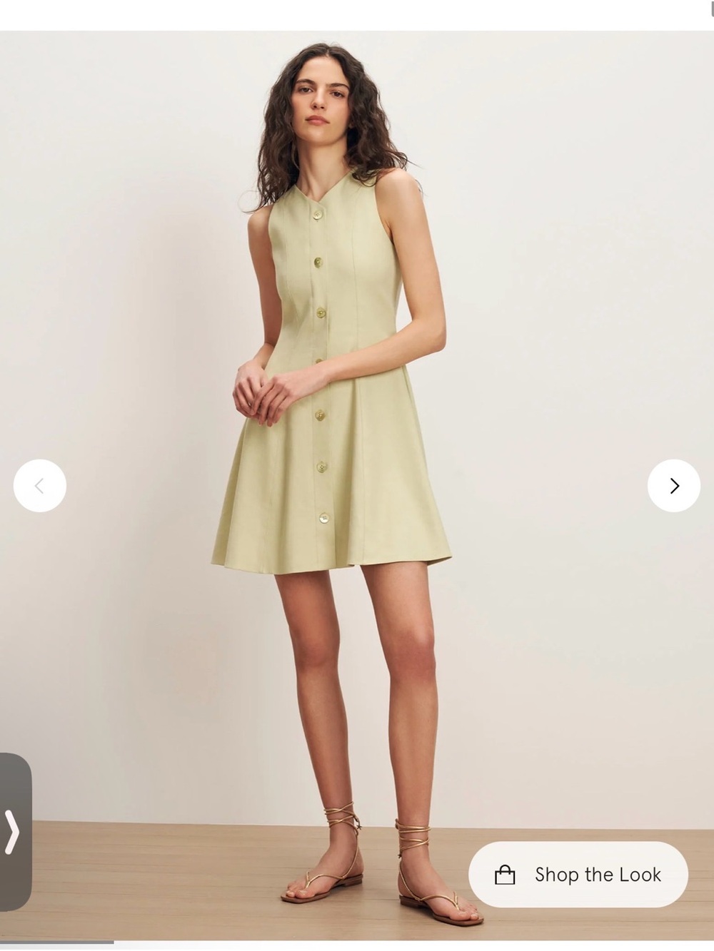 Veronica Beard Steiner Button Down Mini Dress - Pistachio